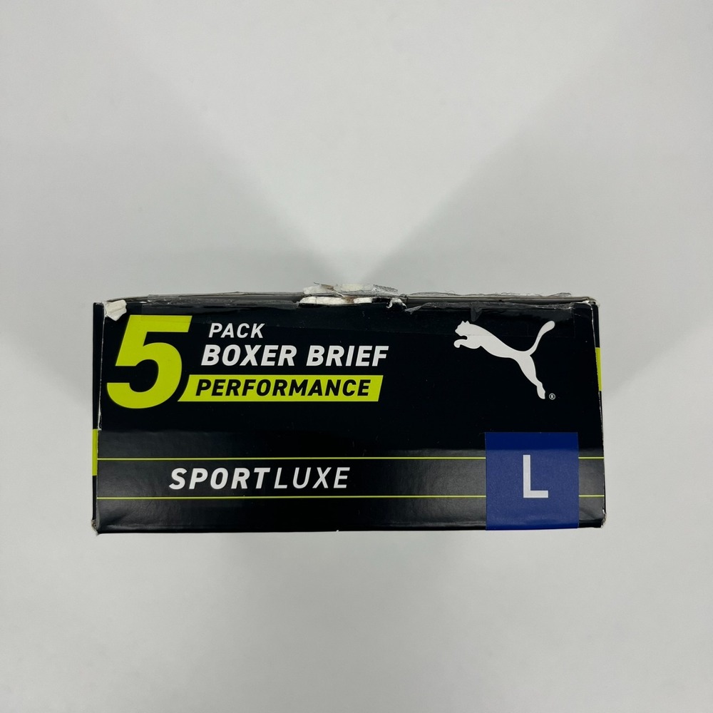 Puma 5 Pack Boxer Brief Underwear Mens L Gray Black Performance Stretch Open Box - Picture 4 of 8